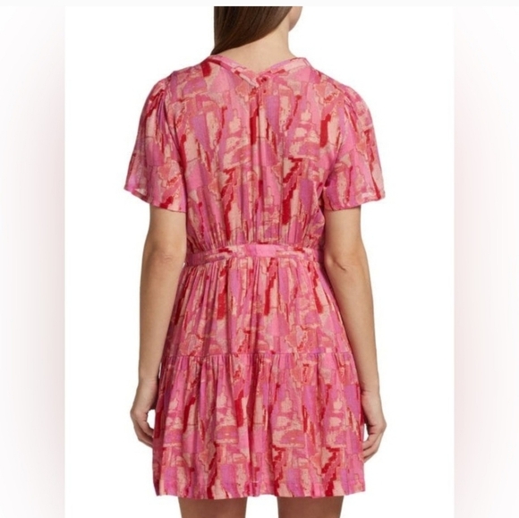 Ba&sh Women's Pink Talita Tiered‎ Mini Dress Size XL - Picture 3 of 10